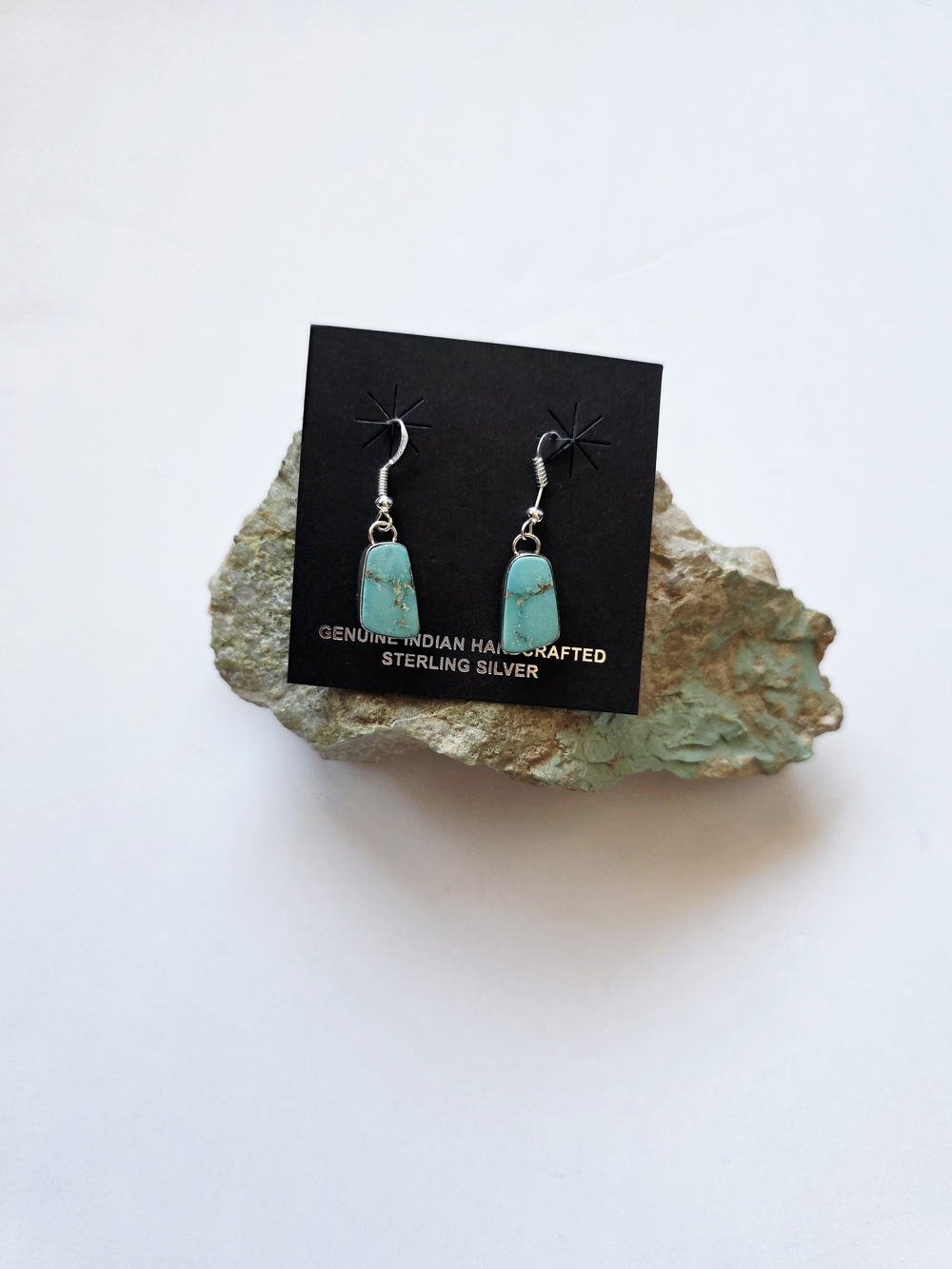 Sterling Silver Turquoise Drop Earrings - Handcrafted